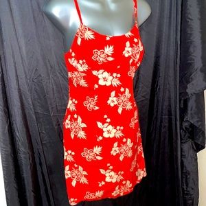 WILD FABLE BEACH DRESS HAWAIIAN RED SIZE L